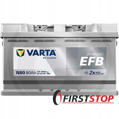 VARTA Dynamic EFB (N80) 80Ah 800A 12V R (175x190x314)